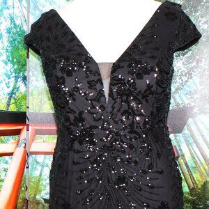 SEQUIN COCKTAIL DRESS BLACK 14